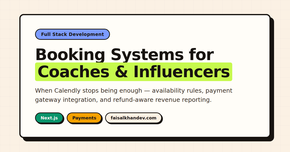 Booking system for coaches and influencers with a calendar and payment step