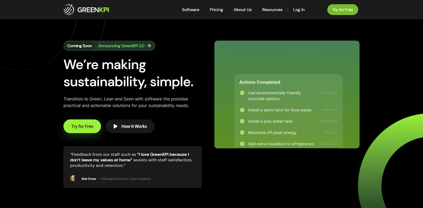 GreenKPI website screenshot
