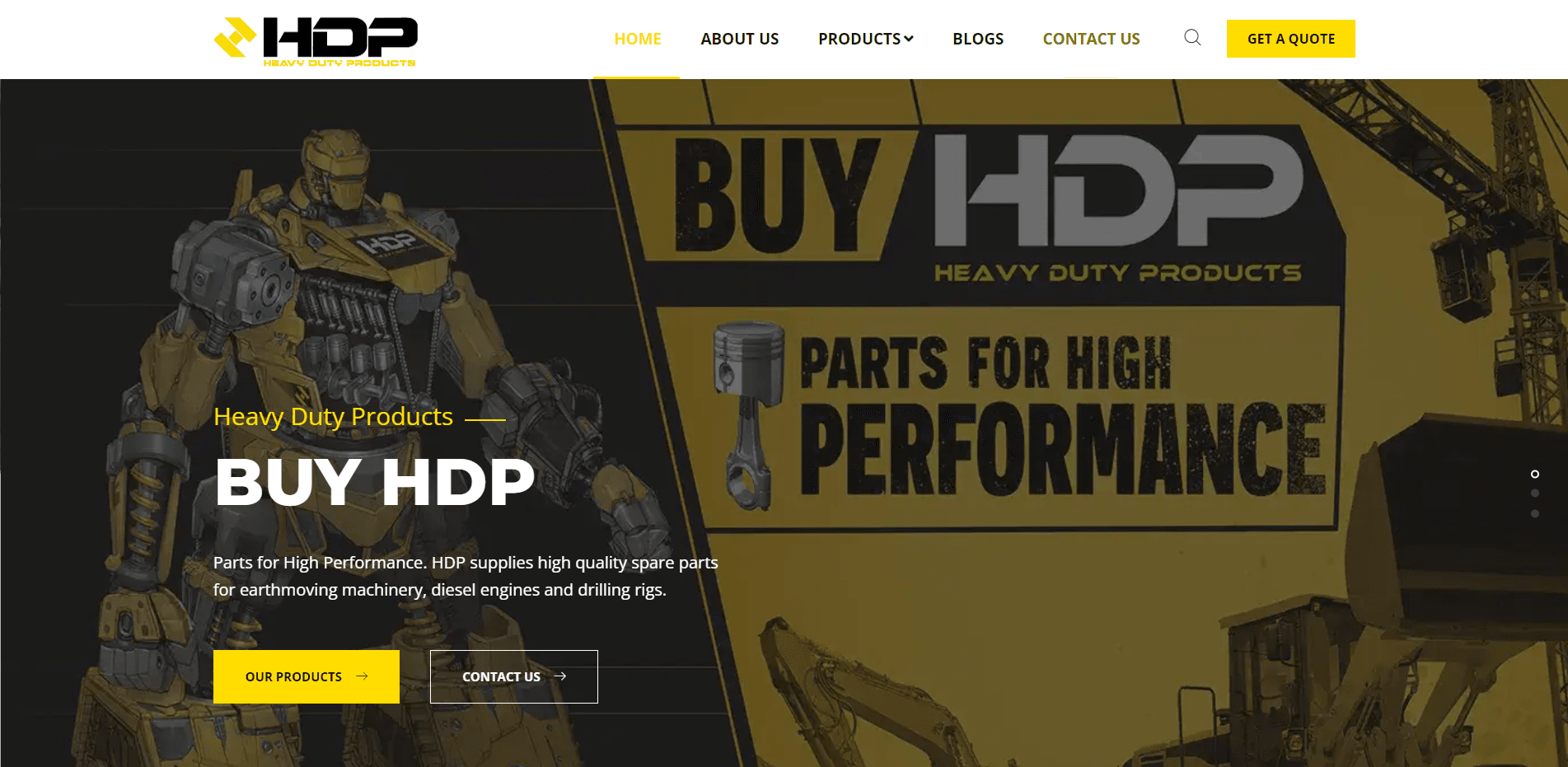 HDP Industries website screenshot