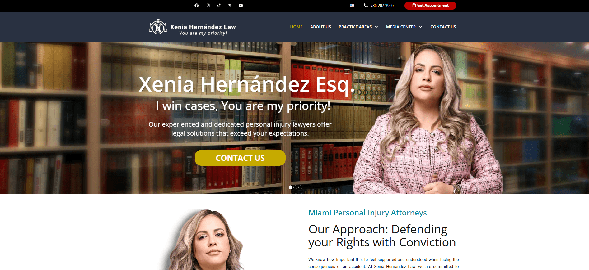 Xenia Hernandez Law website screenshot